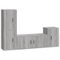 Set di Mobili Porta TV 4 pz Grigio Sonoma in Legno Multistrato Set di Mobili Porta TV 4 pz Grigio Sonoma in Legno Multistrato
