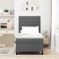 vidaXL Letto con molle e materasso LED - Grigio Scuro, Tessuto 90 x 200 cm vidaXL Letto con molle e materasso LED - Grigio Scuro, Tessuto 90 x 200 cm