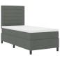 vidaXL Letto con molle e materasso LED - Grigio Scuro, Tessuto 90 x 200 cm vidaXL Letto con molle e materasso LED - Grigio Scuro, Tessuto 90 x 200 cm