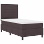 vidaXL Letto a molle con materasso e LED, Marrone scuro, 90 x 200 cm, Tessuto vidaXL Letto a molle con materasso e LED, Marrone scuro, 90 x 200 cm, Tessuto