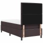 vidaXL Letto a molle con materasso e LED, Marrone scuro, 90 x 200 cm, Tessuto vidaXL Letto a molle con materasso e LED, Marrone scuro, 90 x 200 cm, Tessuto