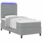 vidaXL Letto a molle con materasso e luce LED grigio chiaro 100 x 200 cm, con struttura in tessuto vidaXL Letto a molle con materasso e luce LED grigio chiaro 100 x 200 cm, con struttura in tessuto