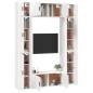 Set Mobili Porta TV 8pz Bianco in Legno Multistrato Set Mobili Porta TV 8pz Bianco in Legno Multistrato