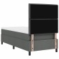 vidaXL Letto Box Spring con materasso e LED in grigio scuro, 100 x 200 cm, tessuto vidaXL Letto Box Spring con materasso e LED in grigio scuro, 100 x 200 cm, tessuto