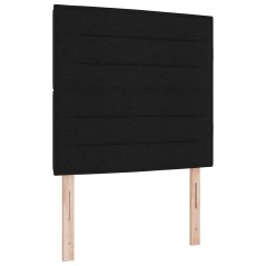 vidaXL Letto con molle e materasso con luci LED - Nero - 100 x 200 cm in tessuto