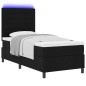 vidaXL Letto con molle e materasso con luci LED - Nero - 100 x 200 cm in tessuto