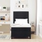 vidaXL Letto con molle e materasso con luci LED - Nero - 100 x 200 cm in tessuto