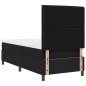 vidaXL Letto con molle e materasso con luci LED - Nero - 100 x 200 cm in tessuto
