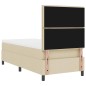vidaXL Letto con molle e materasso e luce LED in crema, 100 x 200 cm, tessuto. vidaXL Letto con molle e materasso e luce LED in crema, 100 x 200 cm, tessuto.