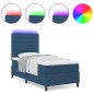vidaXL Letto con molle e materasso blu 100x200 cm in tessuto vidaXL Letto con molle e materasso blu 100x200 cm in tessuto