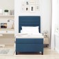 vidaXL Letto con molle e materasso blu 100x200 cm in tessuto vidaXL Letto con molle e materasso blu 100x200 cm in tessuto