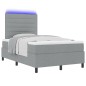 vidaXL Letto con molle e materasso & Luce LED Grigio chiaro 120 x 190 cm, Struttura in tessuto vidaXL Letto con molle e materasso & Luce LED Grigio chiaro 120 x 190 cm, Struttura in tessuto