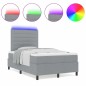 vidaXL Letto con molle e materasso & Luce LED Grigio chiaro 120 x 190 cm, Struttura in tessuto vidaXL Letto con molle e materasso & Luce LED Grigio chiaro 120 x 190 cm, Struttura in tessuto
