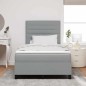 vidaXL Letto con molle e materasso & Luce LED Grigio chiaro 120 x 190 cm, Struttura in tessuto vidaXL Letto con molle e materasso & Luce LED Grigio chiaro 120 x 190 cm, Struttura in tessuto