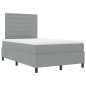 vidaXL Letto con molle e materasso & Luce LED Grigio chiaro 120 x 190 cm, Struttura in tessuto vidaXL Letto con molle e materasso & Luce LED Grigio chiaro 120 x 190 cm, Struttura in tessuto