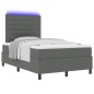 vidaXL Letto con molle, materasso e LED grigio scuro, 120 x 190 cm in tessuto