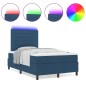 vidaXL Letto con molle e materasso LED blu, 120 x 190 cm in tessuto. vidaXL Letto con molle e materasso LED blu, 120 x 190 cm in tessuto.