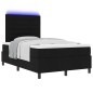 vidaXL Letto con molle e materasso LED Nero 120 x 200 cm, struttura in tessuto