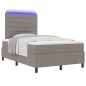 vidaXL Letto a molle con materasso e luce LED in tortora, 120 x 200 cm