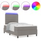 vidaXL Letto a molle con materasso e luce LED in tortora, 120 x 200 cm