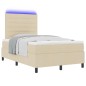 vidaXL Letto con molle e materasso, luce LED crema, 120 x 200 cm, tessuto
