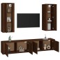 Set Mobili Porta TV 4 pz Rovere Marrone in Legno Multistrato Set Mobili Porta TV 4 pz Rovere Marrone in Legno Multistrato