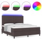 vidaXL Letto con Molle e Materasso LED - Marrone Scuro, 140 x 200 cm, in Tessuto