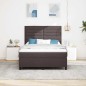 vidaXL Letto con Molle e Materasso LED - Marrone Scuro, 140 x 200 cm, in Tessuto