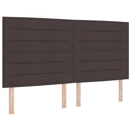 vidaXL Letto a molle con materasso e LED in marrone scuro, 180 x 200 cm