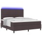 vidaXL Letto a molle con materasso e LED in marrone scuro, 180 x 200 cm vidaXL Letto a molle con materasso e LED in marrone scuro, 180 x 200 cm