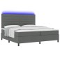 vidaXL Letto Box Spring con Materasso e LED Grigio Scuro, 200x200 cm in Tessuto