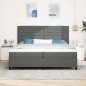 vidaXL Letto Box Spring con Materasso e LED Grigio Scuro, 200x200 cm in Tessuto