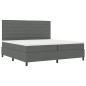 vidaXL Letto Box Spring con Materasso e LED Grigio Scuro, 200x200 cm in Tessuto