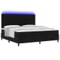 vidaXL Letto con materasso a molle e LED neri, 200x200 cm, tessuto