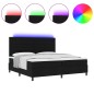 vidaXL Letto con materasso a molle e LED neri, 200x200 cm, tessuto