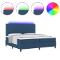 vidaXL Letto a molle con materasso e LED blu, 200 x 200 cm