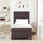 vidaXL Letto Box Spring con Materasso e LED - Tessuto Marrone Scuro, 80 x 200 cm vidaXL Letto Box Spring con Materasso e LED - Tessuto Marrone Scuro, 80 x 200 cm