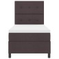vidaXL Letto Box Spring con Materasso e LED - Tessuto Marrone Scuro, 80 x 200 cm vidaXL Letto Box Spring con Materasso e LED - Tessuto Marrone Scuro, 80 x 200 cm
