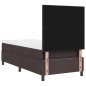 vidaXL Letto Box Spring con Materasso e LED - Tessuto Marrone Scuro, 80 x 200 cm vidaXL Letto Box Spring con Materasso e LED - Tessuto Marrone Scuro, 80 x 200 cm