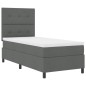 vidaXL Letto a Molle con Materasso e Luce LED Grigio Scuro, 90 x 190 cm, Struttura in Tessuto. vidaXL Letto a Molle con Materasso e Luce LED Grigio Scuro, 90 x 190 cm, Struttura in Tessuto.