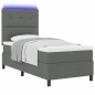 vidaXL Letto con molle e materasso LED grigio scuro, 90x200 cm in tessuto vidaXL Letto con molle e materasso LED grigio scuro, 90x200 cm in tessuto
