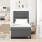 vidaXL Letto con molle e materasso LED grigio scuro, 90x200 cm in tessuto vidaXL Letto con molle e materasso LED grigio scuro, 90x200 cm in tessuto