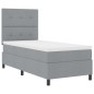 vidaXL Letto con molle e materasso e luce LED grigio chiaro 100x200 cm in tessuto