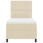 vidaXL Letto con molle e materasso con luci LED - Crema 100 x 200 cm, telaio in tessuto