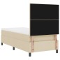 vidaXL Letto con molle e materasso con luci LED - Crema 100 x 200 cm, telaio in tessuto
