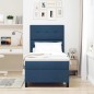 vidaXL Letto con molle e materasso blu, 100 x 200 cm in tessuto