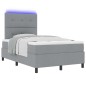 vidaXL Letto a molle con materasso e luce LED grigia, 120 x 190 cm in tessuto