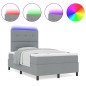 vidaXL Letto a molle con materasso e luce LED grigia, 120 x 190 cm in tessuto