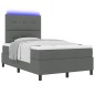 vidaXL Letto a molle con materasso e luce LED grigio scuro, 120 x 190 cm, tessuto