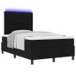 vidaXL Letto Box Spring con Materasso e LED - Nero, 120 x 190 cm, Tessuto